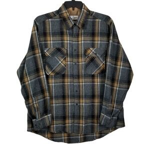 VTG‎  Sears Roebuck Wool Blend Plaid Flannel Shirt XL Tall Support Local Farmer